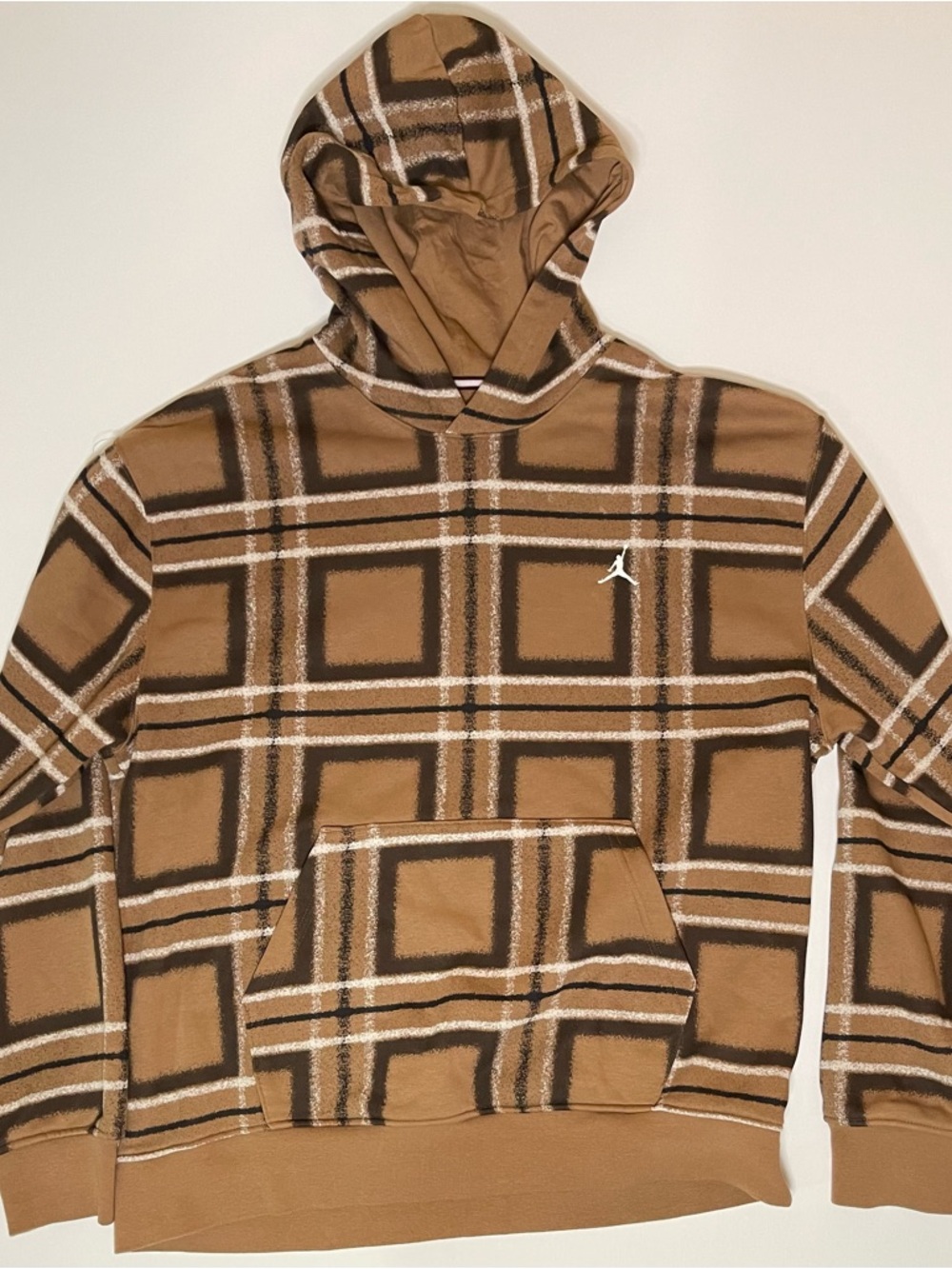 Jordan Tan and Black Hooded Sweatshirt with Red Jumpman
